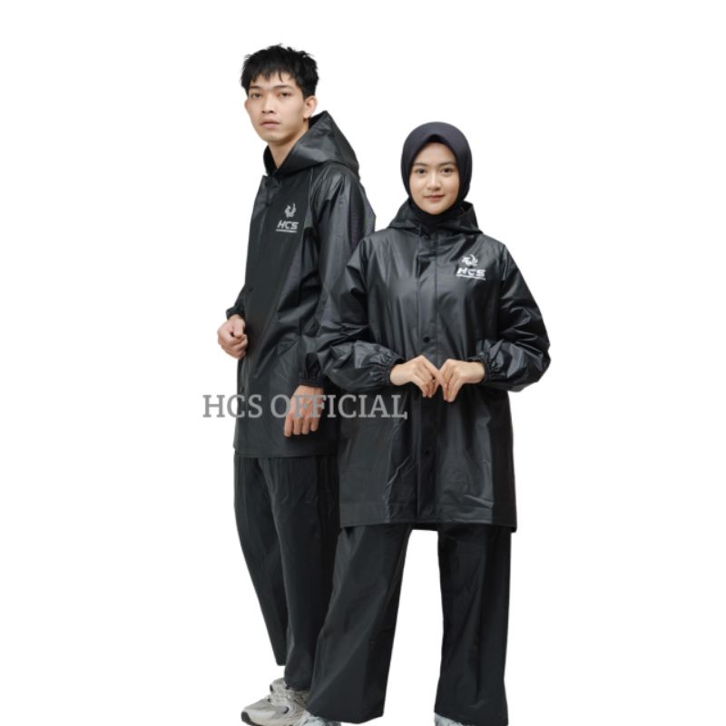 JAS HUJAN, RAINCOAT Terbaik Pria Wanita BY HCS Anti Rembes Hitam