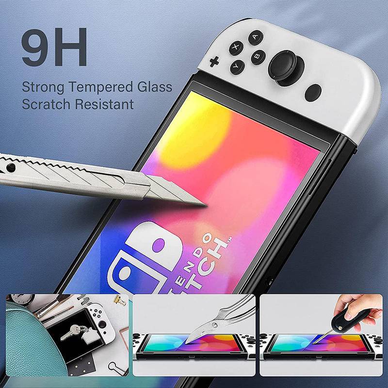 Tempered Glass 9H HD Screen Protector Untuk Nintend Switch OLED Lite Pelindung Layar Tahan Ledakan Untuk Aksesoris Saklar