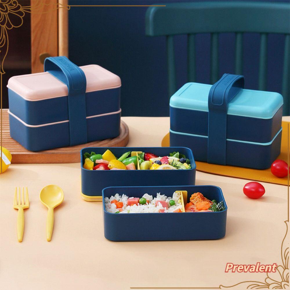 Preva Lunch Box Anti Bocor Untuk Pelajar Pekerja Kantor Wadah Makanan Persegi Panjang
