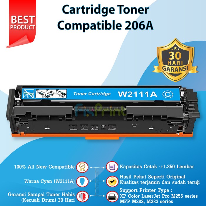 Cartridge Toner Compatible 206A Color W2110A W2111A W2112A W2113A