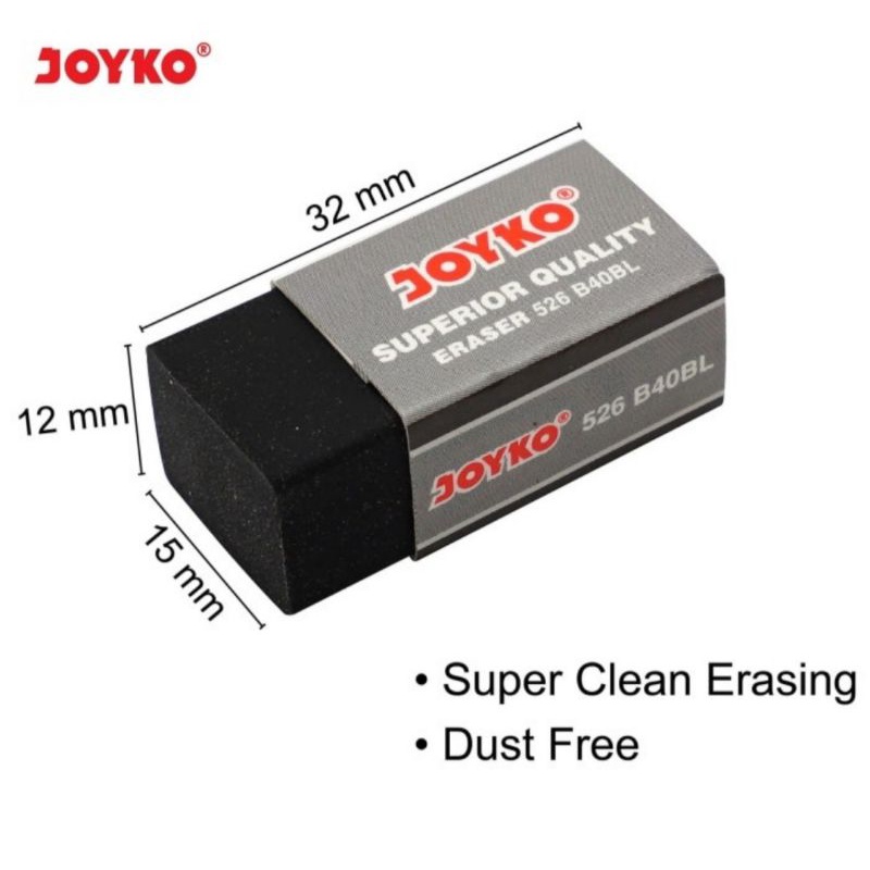 Penghapus Kecil Hitam Joyko 526 B40BL Eraser Stip Kualitas Super