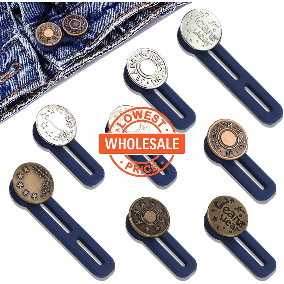 [Harga Grosir] Ukuran Pinggang Tombol Yang Dapat Dilepas Aksesoris Tombol Logam Extender Untuk Celana Jeans Ditarik Pinggang Waistband Expander Ditarik Kancing Jeans Logam