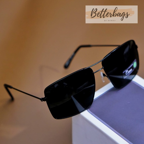 Kacamata Pria Lensa Mirror / Kacamata Hitam Retro Suglasses Trendi Gaya Korea Kotak C10035