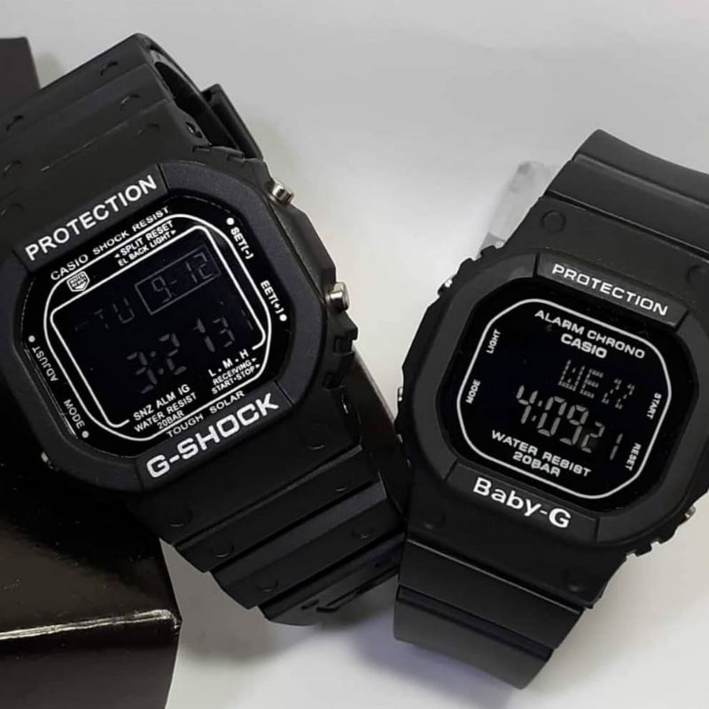 Jam Tangan Gshock DW5600 Dan Baby G Gls Terlaris Coupel Set Fashion Sepasang Jam Tangan Pria Wanita