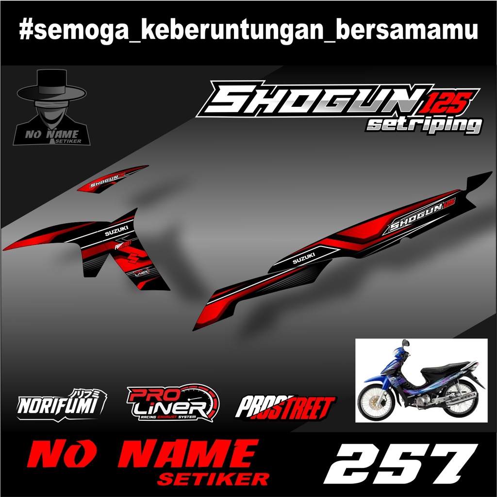 Stiker striping variasi Shogun R  (257) - decal Stiker setriping Variasi List Motor