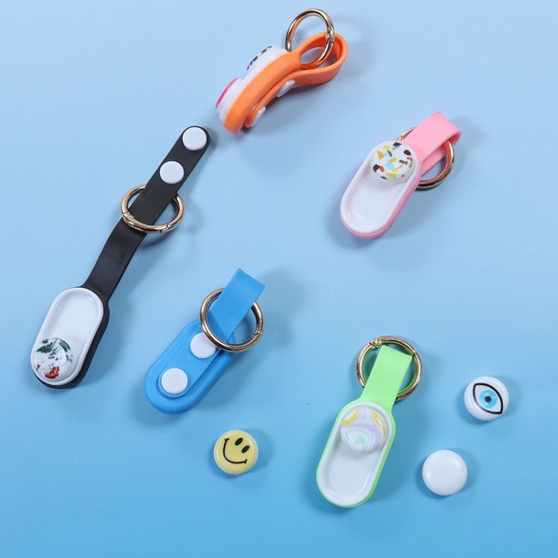 MT - Mainan Fidget POPPUCK Spinner Magnetik Gantungan Kunci Silikon Elastis Anti Stress