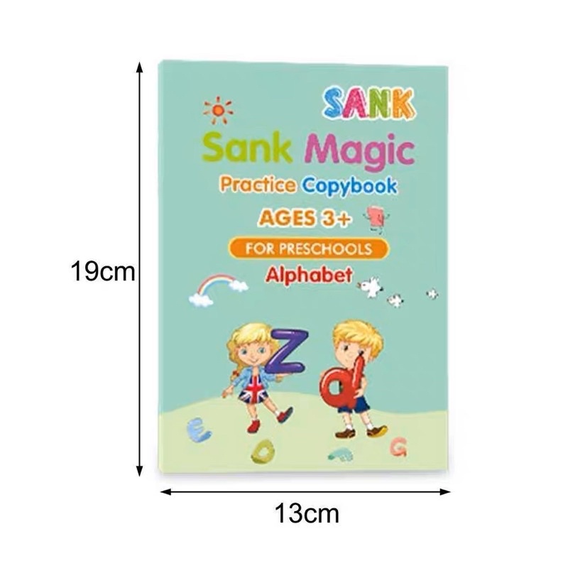 MS - Buku Ajaib Belajar Menulis Anak / Latihan Menghitung Menggambar Tulis Huruf Dan Angka / Sank Magic Practice Writing Book / 1 Set Buku Isi 4 + Pulpen Buku Prasekolah Paud TK / Edukasi Hadiah Kado Ulang Tahun Anak Reuseable Alphabet Math Drawing Number