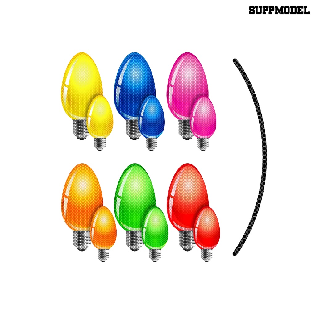 [Dekorasi] 1set Kulkas Meriah Pemasangan Mudah PVC Reflektif Lampu Natal Stiker s Mobil Untuk Liburan