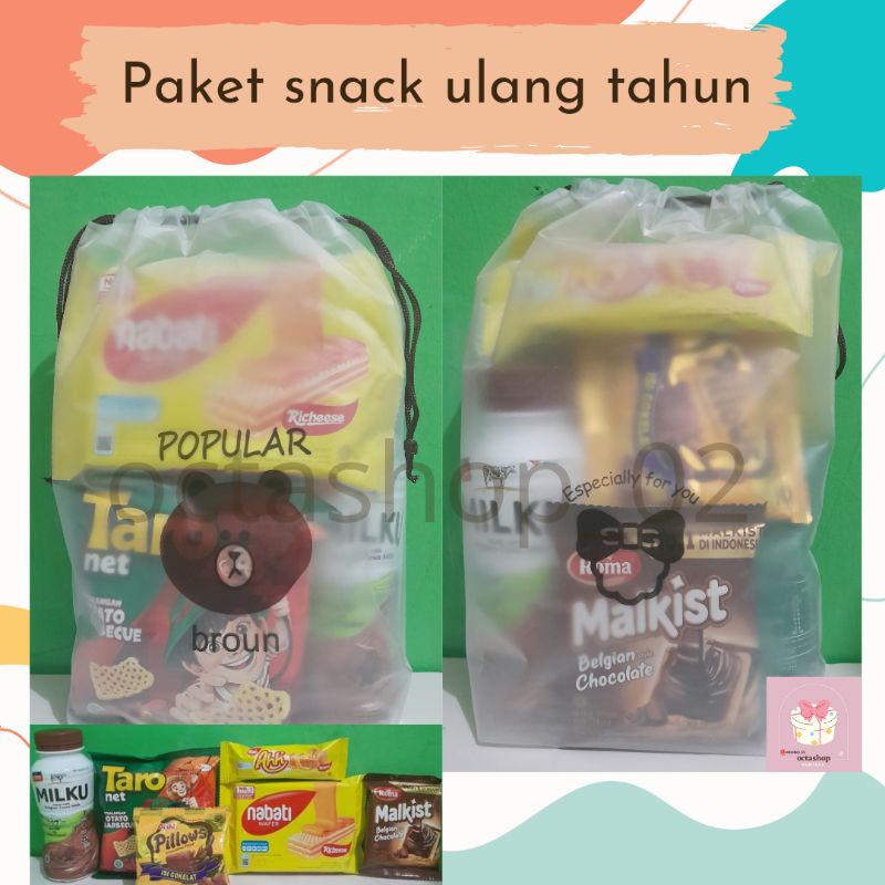 

BUY 30 FREE 1, Paket Snack Ulang tahun/Hampers snack kemasan pouch