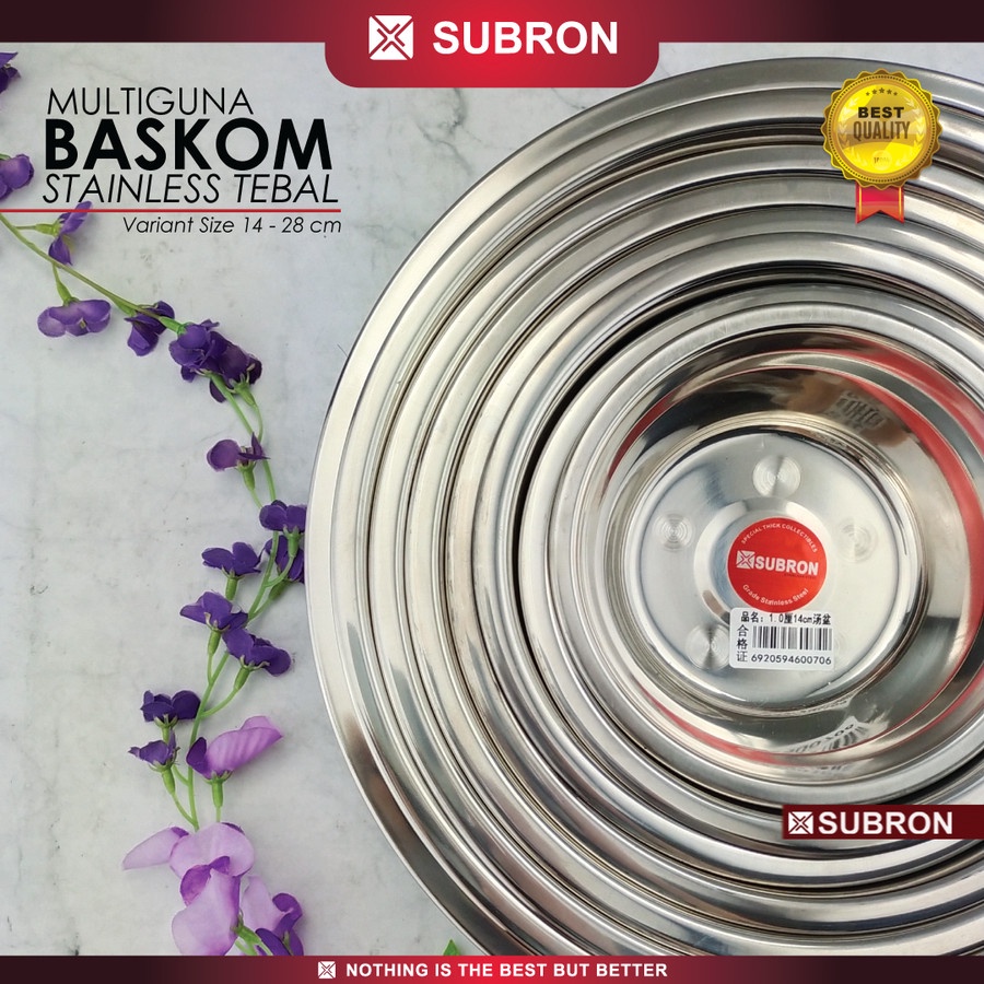 Baskom stainless 20/22/24cm tebal multifungsi mangkok - SUBRON