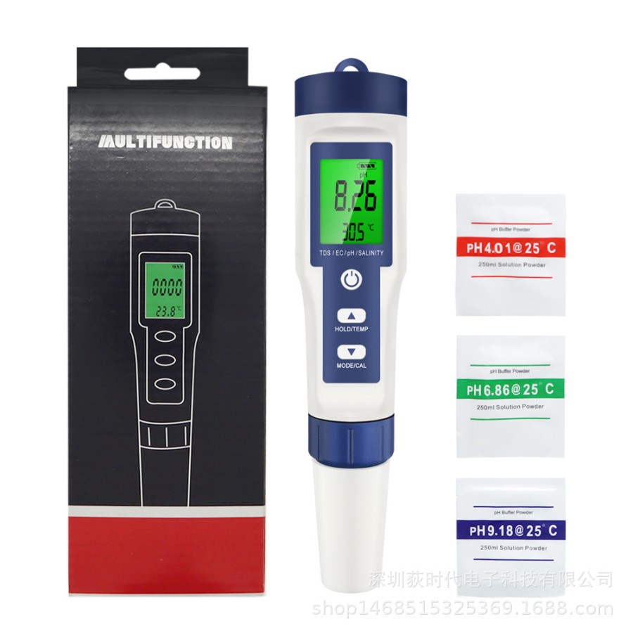 5 in 1 Alat Ukur Uji Kualitas Air PH TDS EC Salinity Suhu EZ 9909