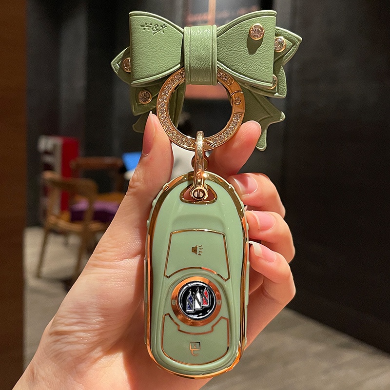 Casing Kunci Remote Mobil TPU Lembut Full Cover New Buick Key Case Push Start Anti Gores Sarung Kunci Remote/Key Case