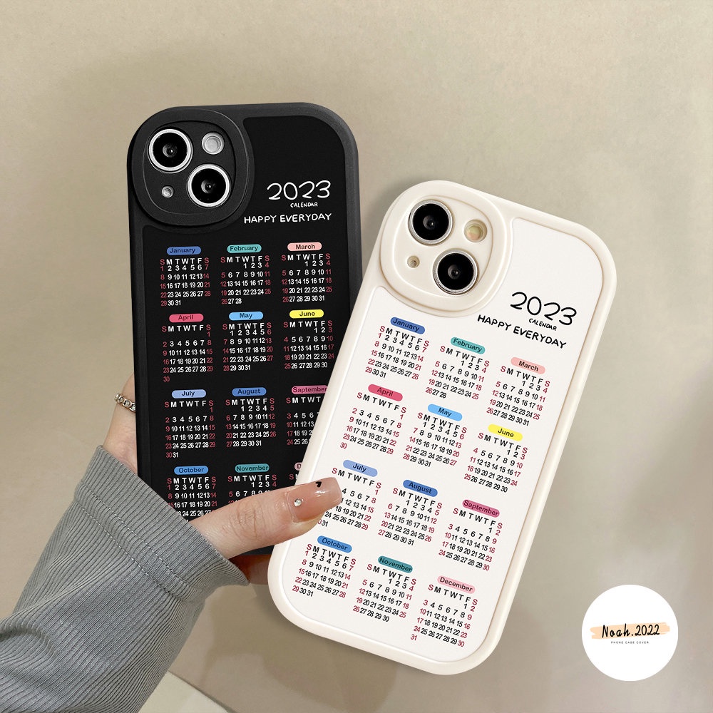 Soft Case Realme C35 C31 C30 C30s C11 C17 C21 C20 C12 C3 C25 C25s C21y C25y 8 8Pro 9i 8i 7i GT 5i 6i 6 5 7 2023 Kalender Tahun Baru Couple TPU Back Cover Waterproof Case