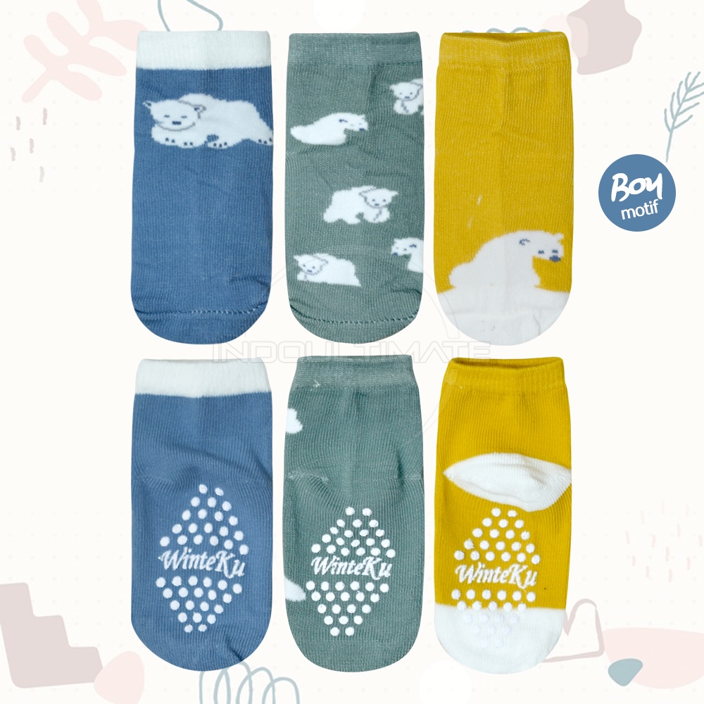 3in1 Kaos Kaki Bayi 0-6 Bulan BY-5601-FC Baby Sock Sarung kaki Bayi Perempuan Laki Laki Baru Lahir Motif Karakter Lucu Pelindung Kaki bayi Kaos Kaki Bayi Cewek Cowok