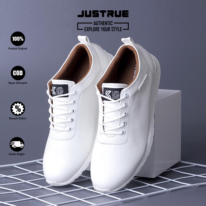 Kuzatura Sepatu Oxford Pria Putih Sneakers Formal Casual Pantofel Keren Kekinian Original 100% 047