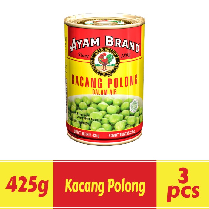 

✿ BISA COD✿ Paket Isi 3 pcs Kacang Polong Ayam Brand 425gr
