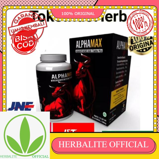 100% ORIGINAL ALPHAMAX Kapsul Asli Original Obat Herbal Stamina Pria kuat Premium BPOM