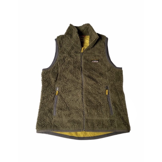 LL Bean Mens Mountain Pile Fleece Vest Retro X