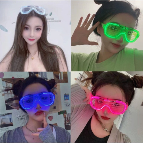 BEAUTY! !! Luminous Party Colourful !! Kaca mata tik tok Lampu Lamp Accesories Foto Selfie LED  Nyala / Kacamata Warna Party Glasses Viral LED Nyala Malam Colorful Eyeglass Beauty Presbiopi Malam, Diopter Laku Laris Aneh Tapi Bagus Pesta Kado Unik Fashion