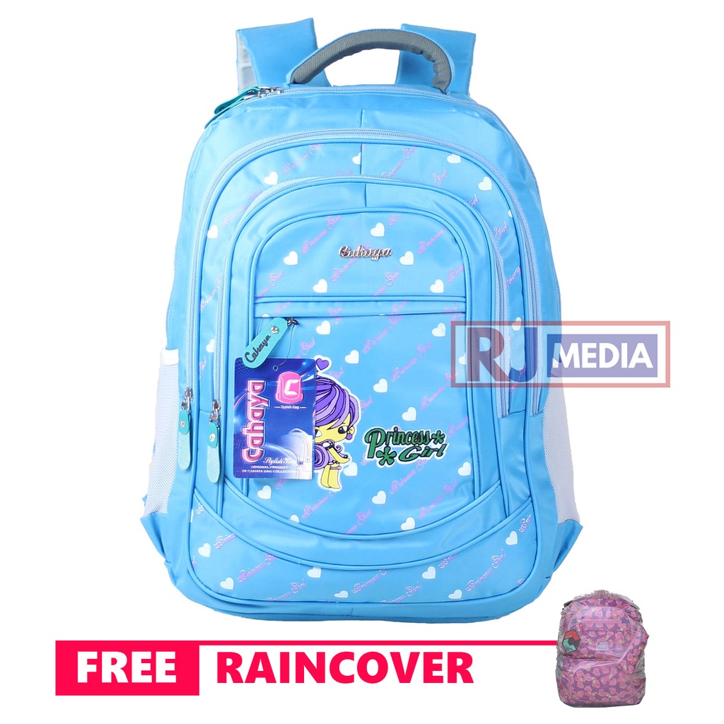 Tas Ransel Anak Cewek Cahaya Princess Warna Tosca Tas Sekolah SD SMP Piknik Hangout Anak Perempuan Free Raincover Bahan Premium Kuat Awet Termurah