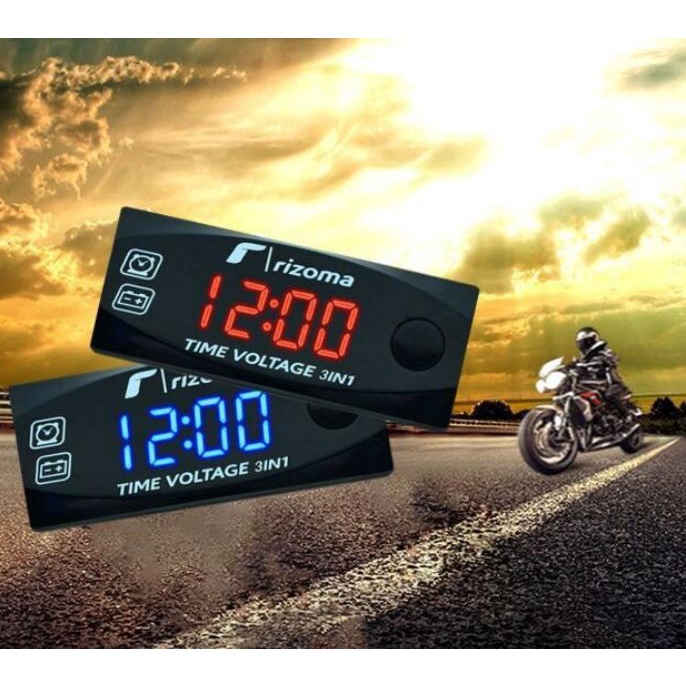 VOLTMETER 3 in 1 Volt Meter Aki Motor Mobil slim waterproof digital