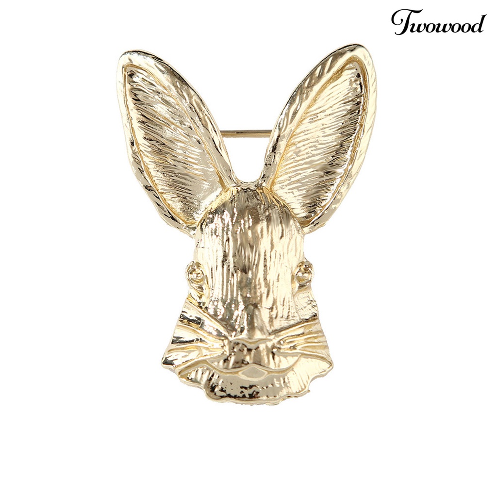 Twowood Rabbit Bros Vintage Meriah Kartun Serba Guna Bright Luster Hias Hadiah Wanita Bunny Animal Badge Suit Pin Paskah Dekorasi Untuk Artistik