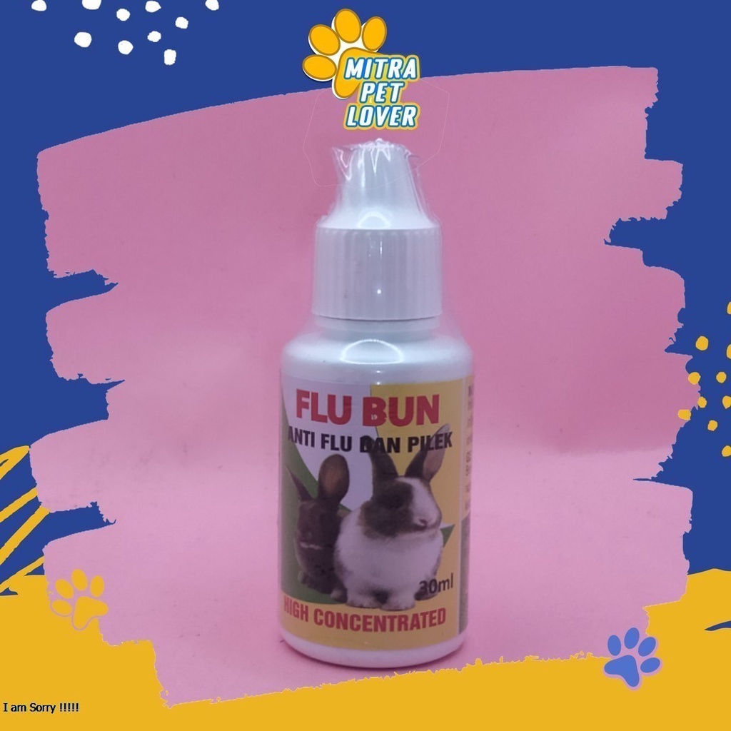 OBAT FLU KELINCI - FLUBUN KELIINCI DROP 30ML - MENGOBATI INFLUENZA RABBIT BERSIN INFEKSI PERNAFASAN DEMAM RADANG MURAH ASLI GARANSI KUALITAS ORIGINAL - PET ANIMAL HEALTHCARE &amp; VETERINARY TAMASINDO OBAT KESEHATAN &amp;  VITAMIN TERNAK HEWAN  MITRAPETLOVER