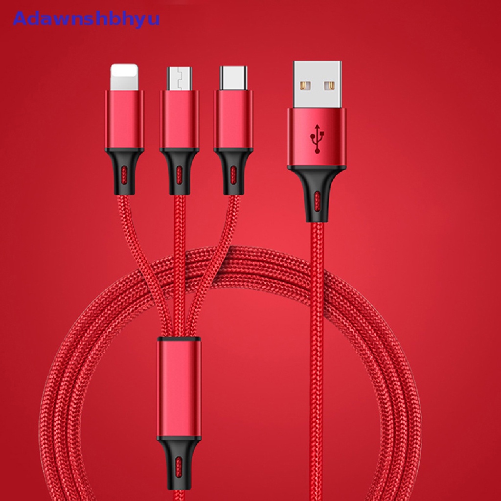 Adhyu Kabel 3in1 Multi Type-C Micro USB Data Sync Fast Charging Untuk iPhone Android  Id