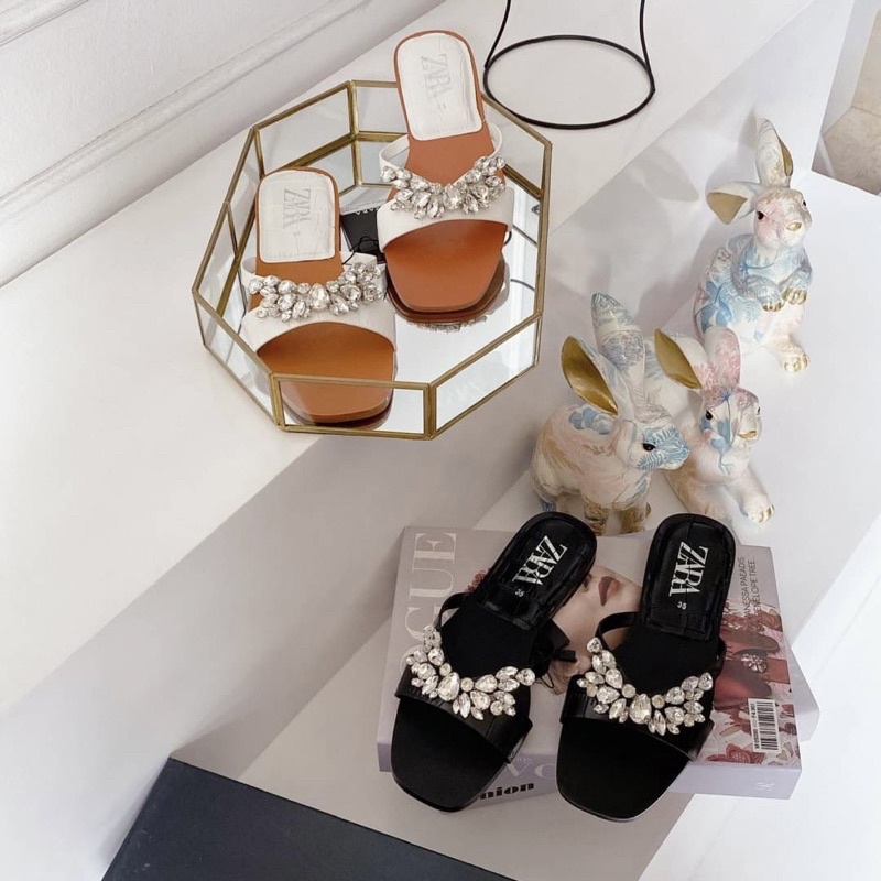 Pearl sandals by Zara import high quality fashion shoes sandal tali wanita kantor kerja casual daily