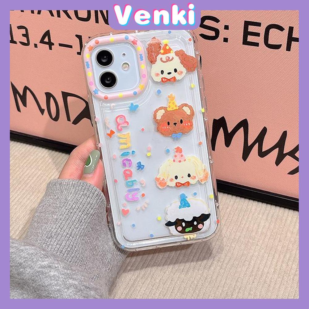 Case For iPhone 14 Pro Max TPU Soft Jelly Airbag Clear Case Cute Animals Camera Protection Shockproof For iPhone 14 13 12 11 Plus Pro Max 7 Plus X XR