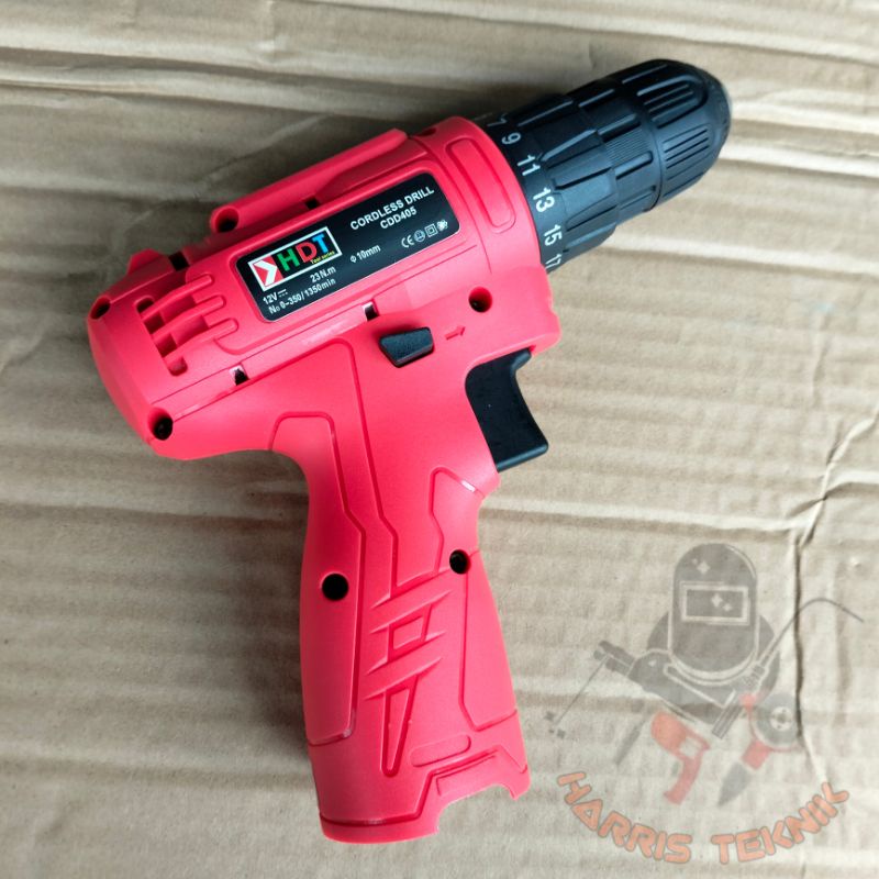 Mesin bor baterai Cordless 10mm 12V HDT CDD405 - Unit only