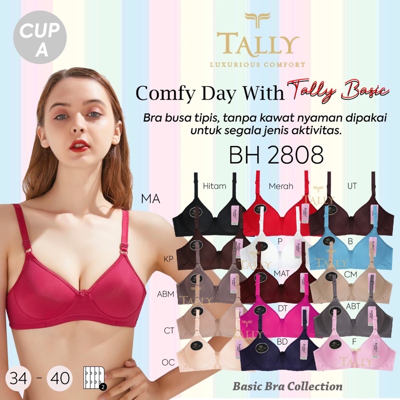 SCALEN BRA BH 2808 I CUP A I TANPA KAWAT I BUSA TIPIS | SIZE 34-40