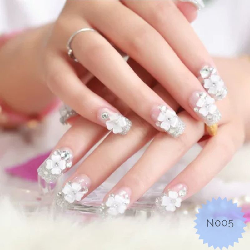 Kuku Palsu 3D/ Nail Art/ untuk Pengantin/isi 24pcs Fake Nails for Bride