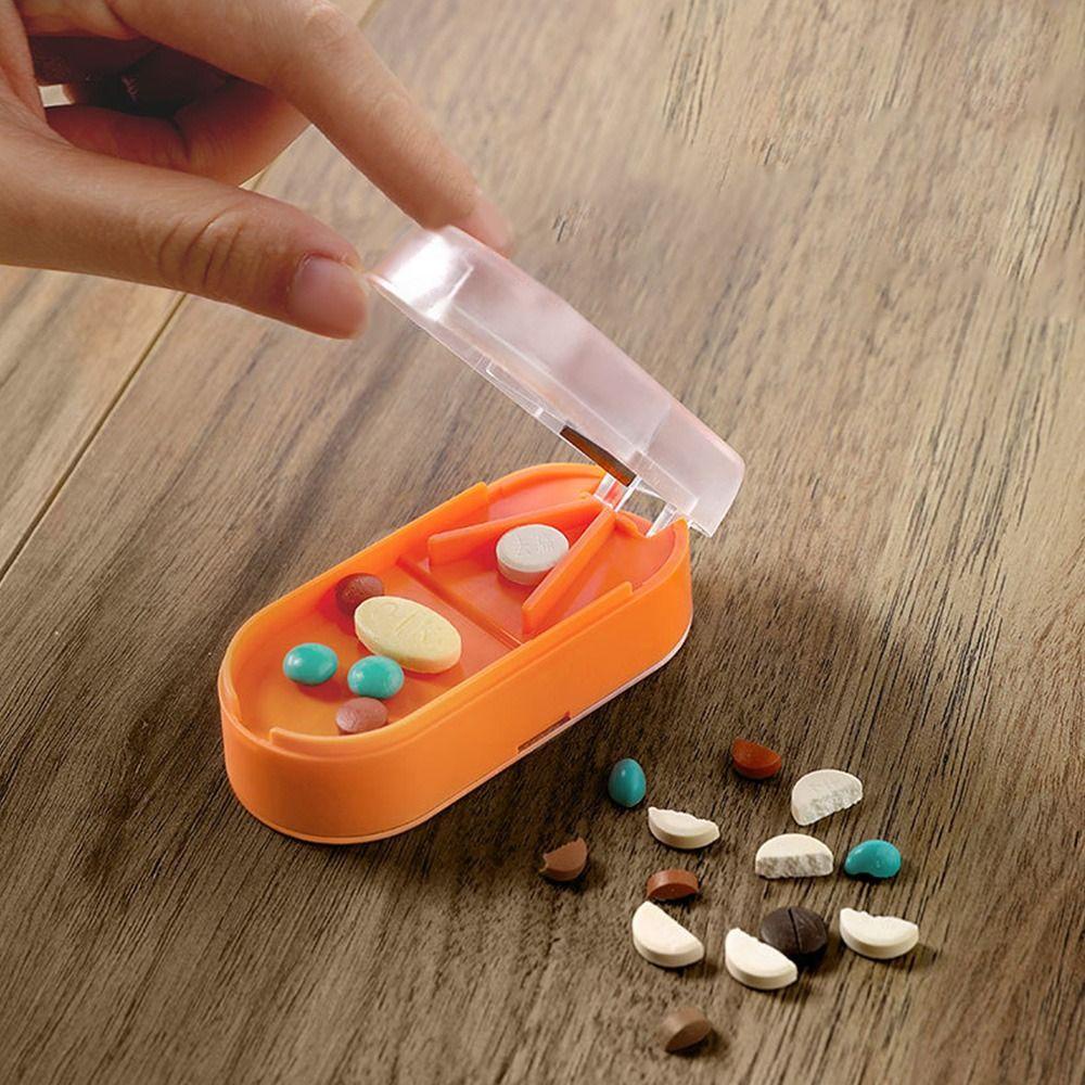 Preva 2PCS Alat Pemotong Pil Obat Travel Drug Splitter Storage Organizer Tablet Cutting Divider