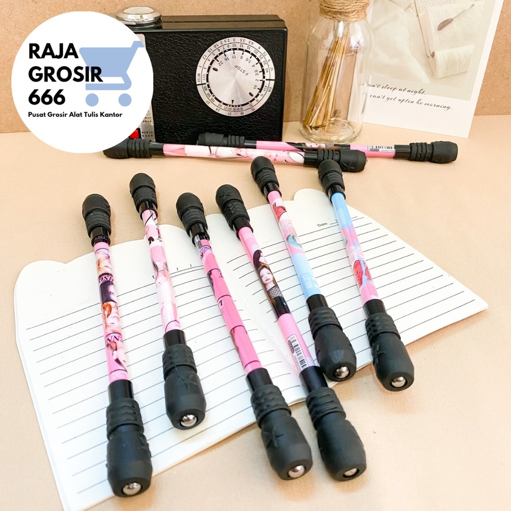 

pulpen tongkat putar magnet BLACKPINK pen bolpen kreatif spinner lucu