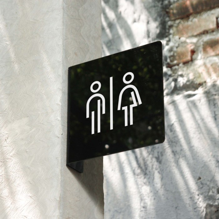 Papan Akrilik Pop Up Sign Persegi 15cmx15cm - Toilet