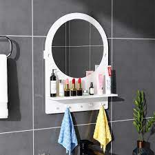 Rak Kaca Cermin Vintage Kosmetik Hexagonal Bulat Cembung Rias Make up Aesthetic Mini Gantung Gantung