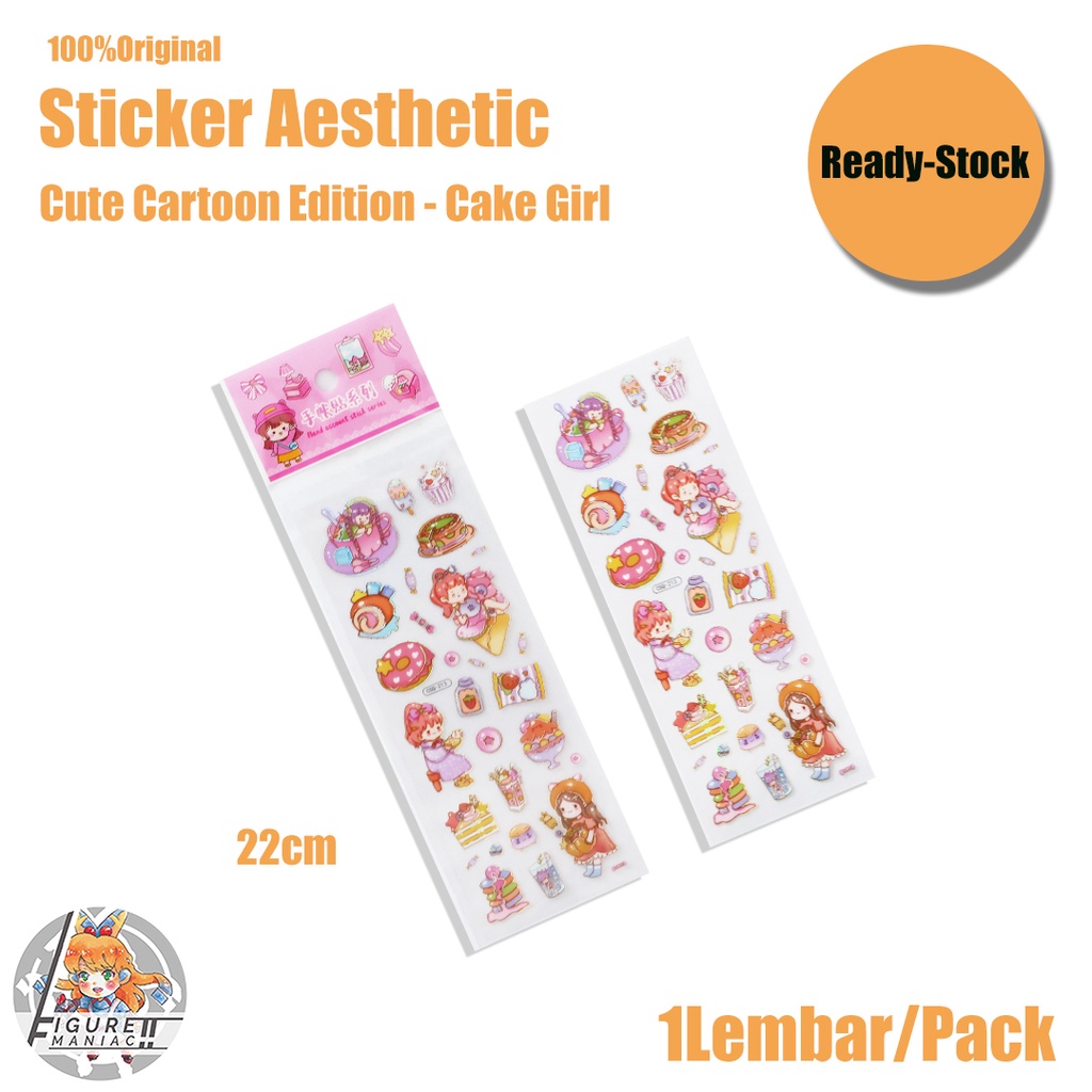 Sticker Buku Aesthetic Waterproof / Tahan air Sachet isi 1 Lembar lembar Premium Import Sticker Lucu Korea