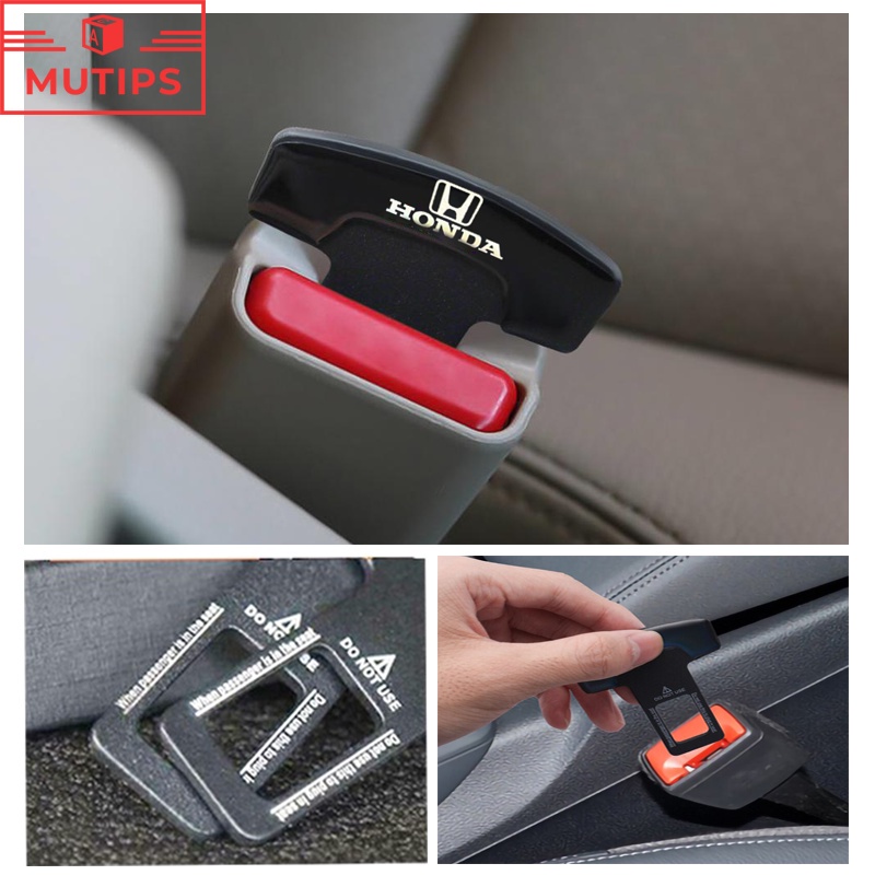 Honda 1/2Pcs Klip Gesper Sabuk Pengaman Pengaman Pengaman Mobil Metal Hard Plug Alarm Stopper Menghilangkan Suara Untuk Kota Civic CRV HRV BRV Freed Brio Accord Jazz