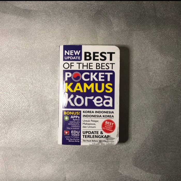 Buku kamus pocket bahasa korea
