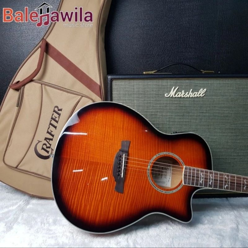 Gitar Akustik Elektrik CRAFTER NOBLE VTG Edition Flame Maple Ori Korea