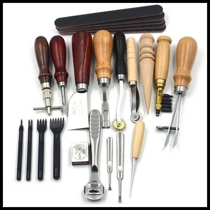 

Peralatan Seni Diy Kulit 18In1 Leather Craft Stitching Tool Set Wa134