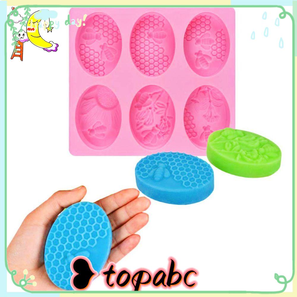 Top Sabun Cetakan 6rongga Lebah Lebah Oval Sarang Lebah DIY Craft Handmade Kue Resin Molds