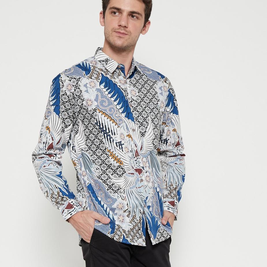 ▌▌▌ M231 Kemeja Pria Batik Panjang Biru 1423B