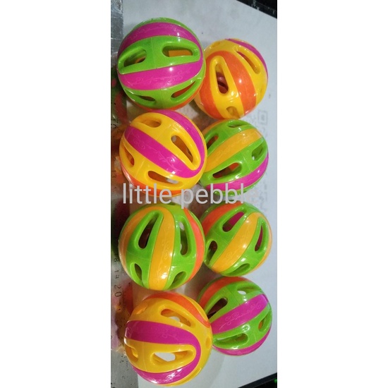 BALL/bola WITH BELL PLASTIC  MEDIUM  PERLENGKAPAN HEWAN mainan anjing kucing