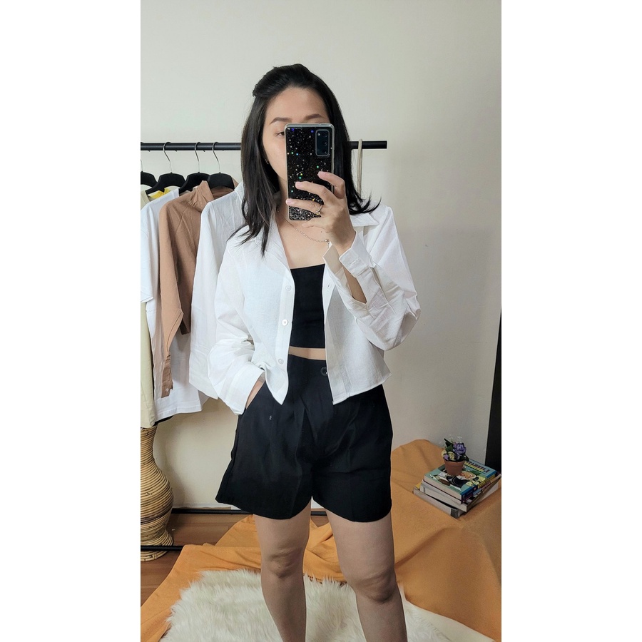 JEENI CROP TOP/KEMEJA CROP/KEMEJA LINEN