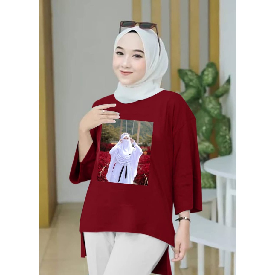 KIYOREN TUNIK JUMBO XXL JUMBO TUNIK MUSLIM WANITA DEWASA LENGAN 7/8