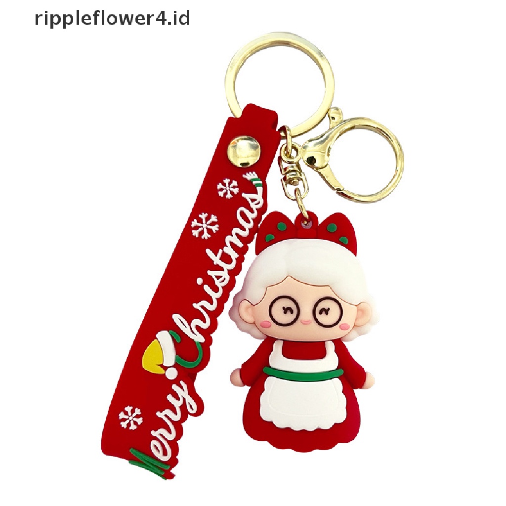 {rippleflower4.id} Gantungan Kunci Santa Kartun Claus Key Fob Lucu Xmas Tree Keyring Untuk Dekorasi Natal Phone Backpack Dompet Hadiah Souvenir Pesta~