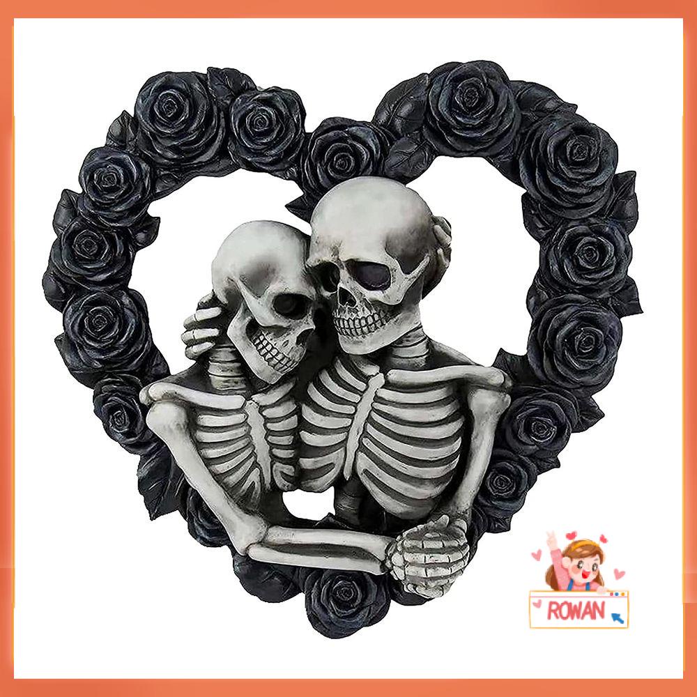 R-flower Skull Nomor Rumah Perlengkapan Pesta Dekorasi Pintu Mawar Berbentuk Hati