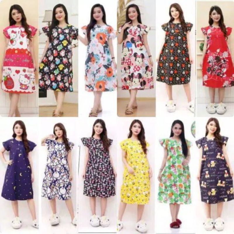 baju daster payung busui motif karakter halus adem dress anak muda cantik